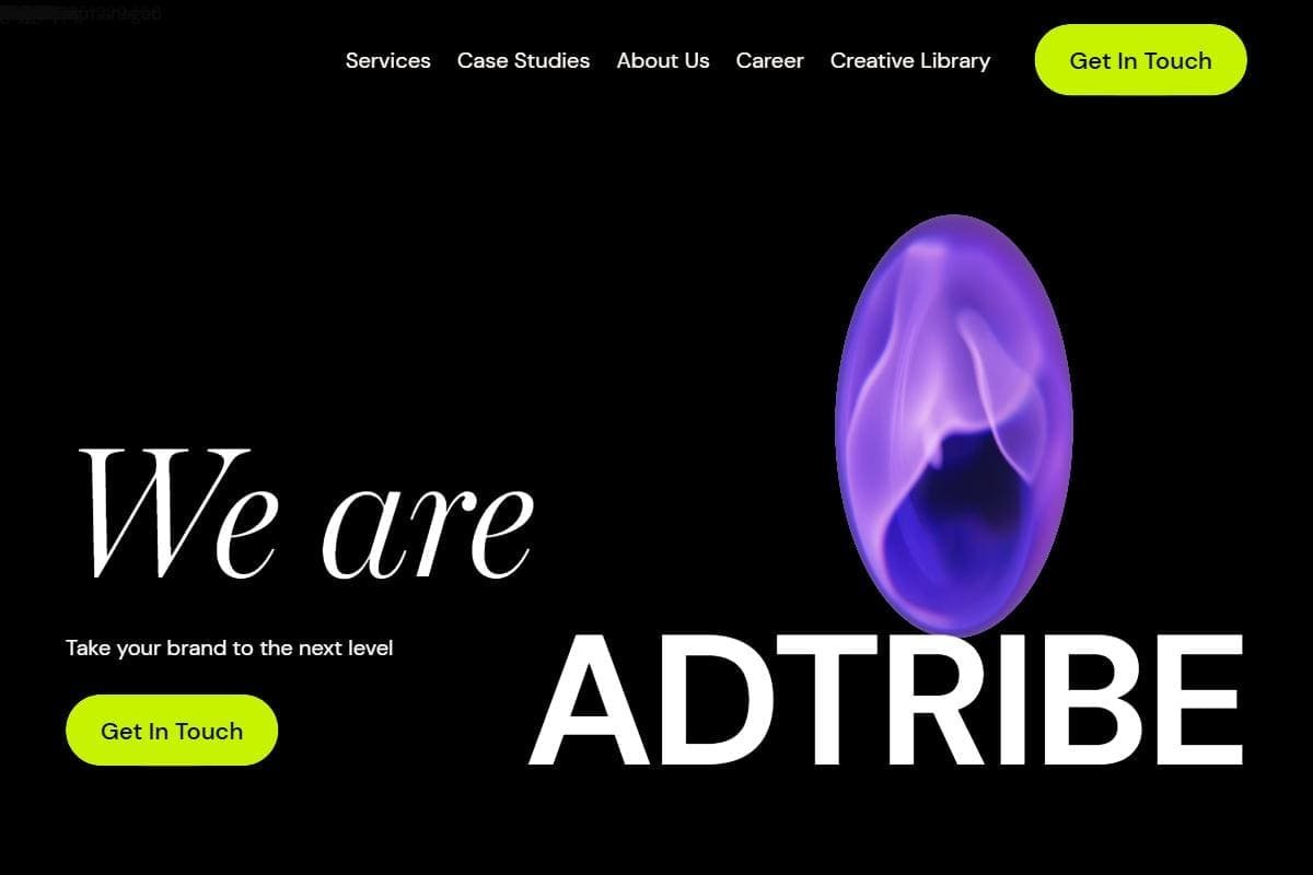 AdTribe homepage screenshot