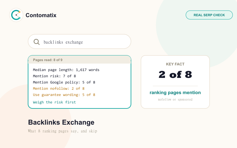 Backlinks Exchange: What 8 Ranking Pages Say About Risk