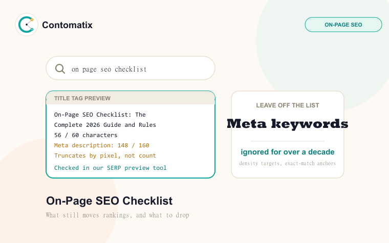 On-Page SEO Checklist: The Complete 2026 Priority Guide