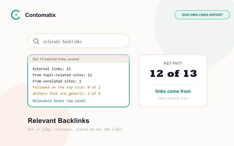Relevant Backlinks: How to Score Them, With Our Own Data