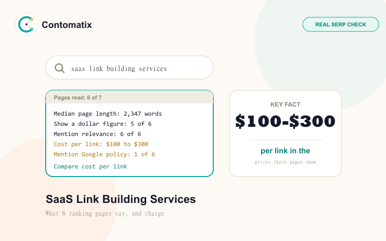 SaaS Link Building Services: What 6 Ranking Pages Charge