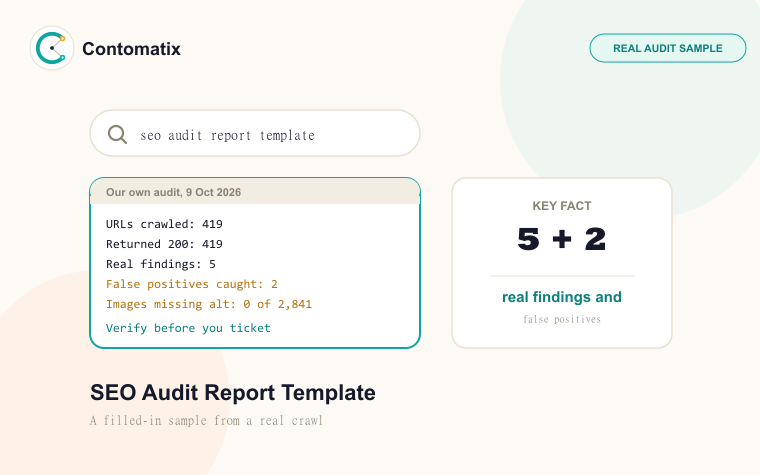 SEO Audit Report Template: A Verified, Filled-In Sample