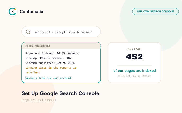 How to Set Up Google Search Console: Steps and Real Numbers