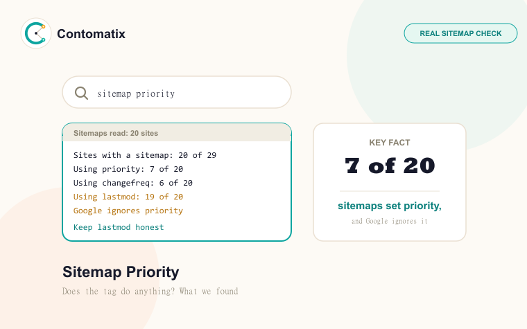 Sitemap Priority: Does It Matter? What 20 Sitemaps Show