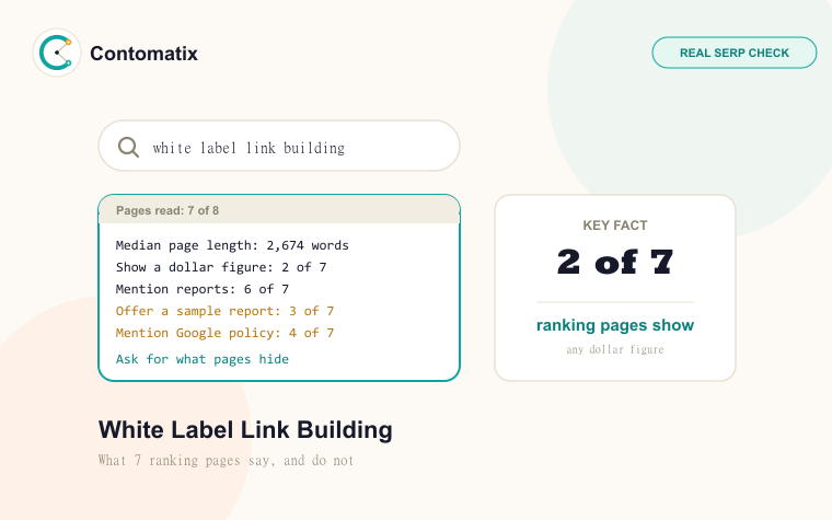 White Label Link Building: What 7 Ranking Pages Leave Out