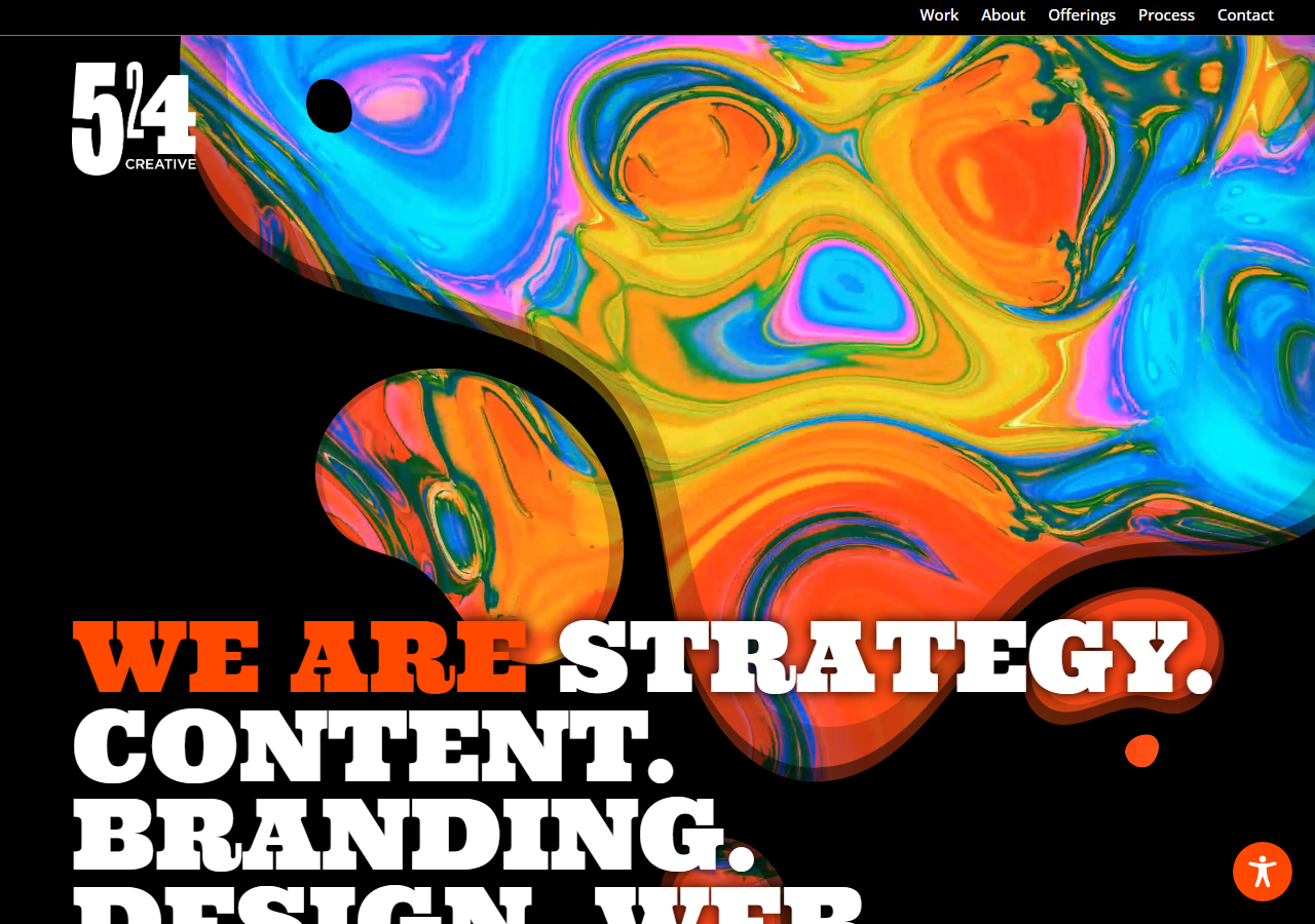 524 Creative homepage screenshot, a branding, media and SEO agency headquartered in Marietta, Georgia