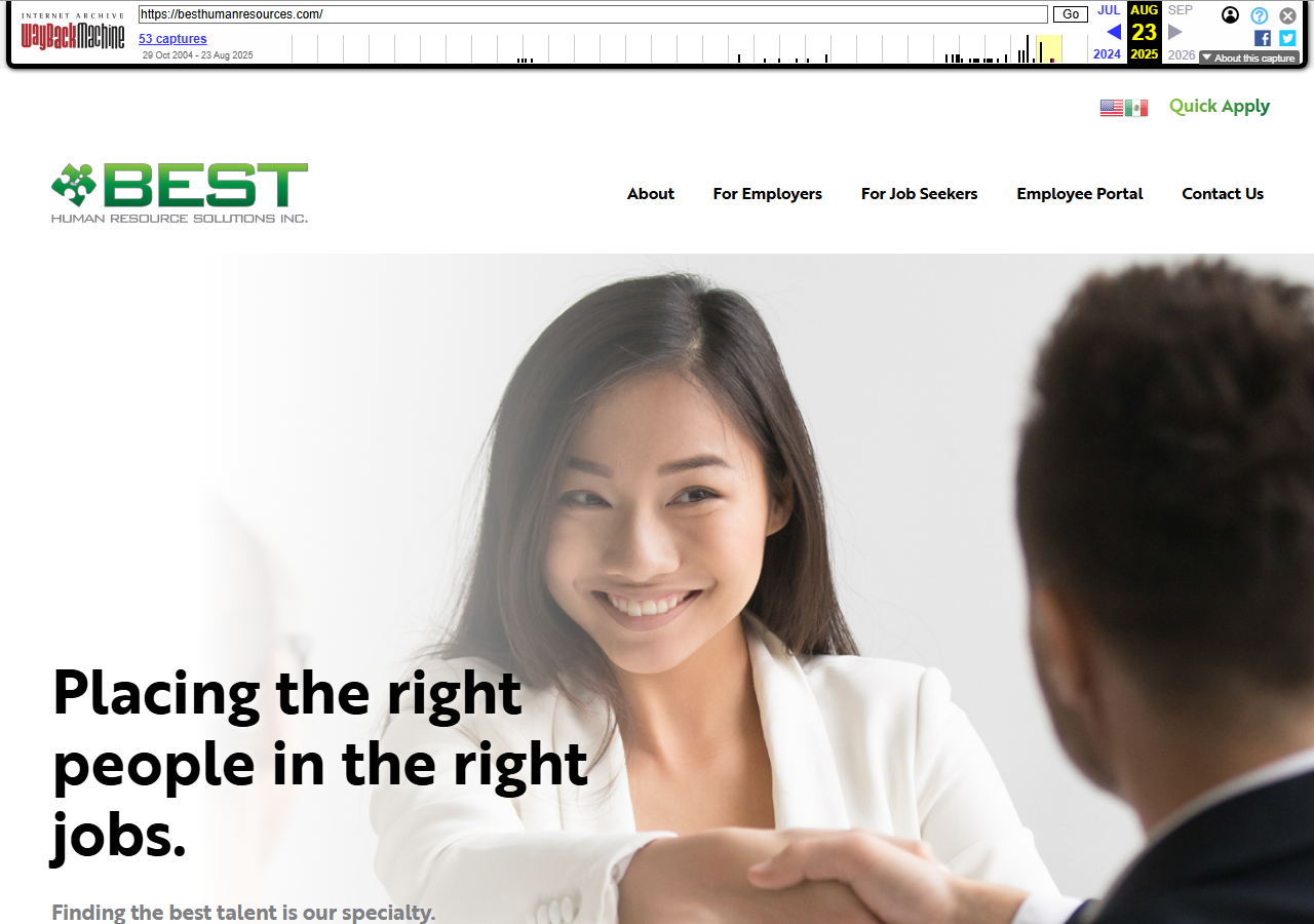 Best Human Resource Solutions homepage screenshot, a Moses Lake, WA general staffing and HR agency serving Columbia Basin employers