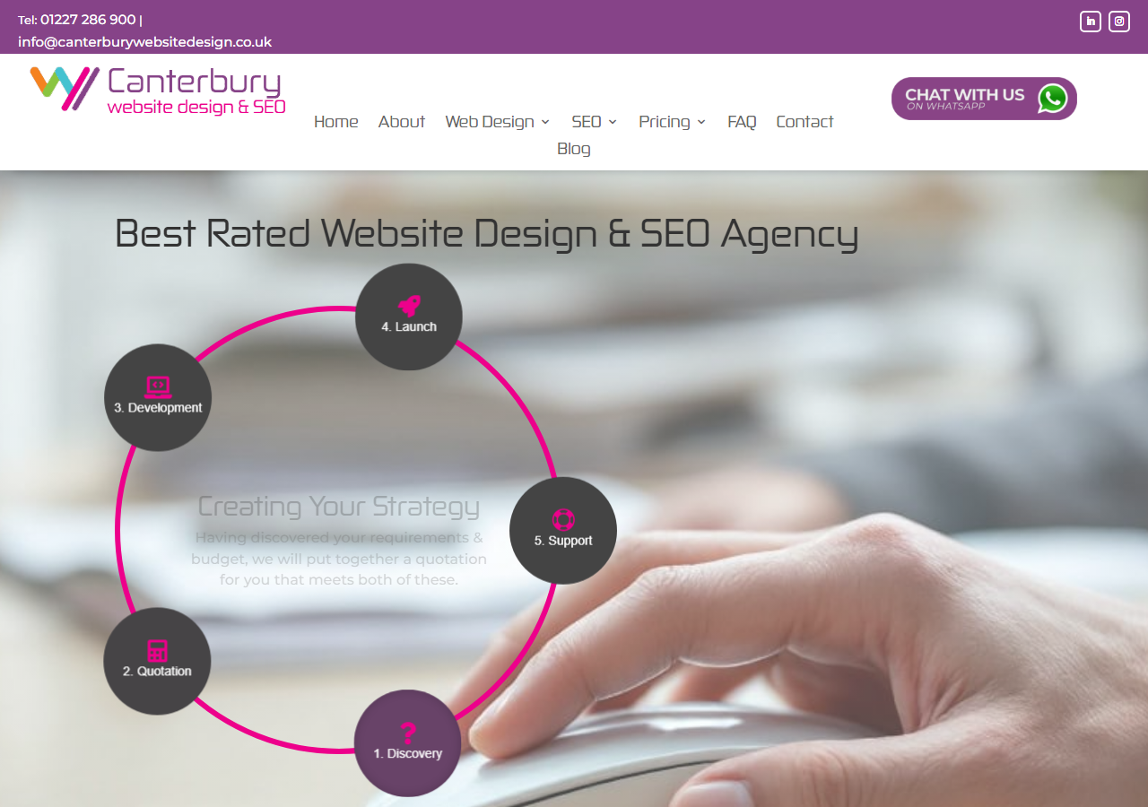 Canterbury Website Design and SEO homepage screenshot, an owner-led agency based near Canterbury run by Chantal Elgie-Peters
