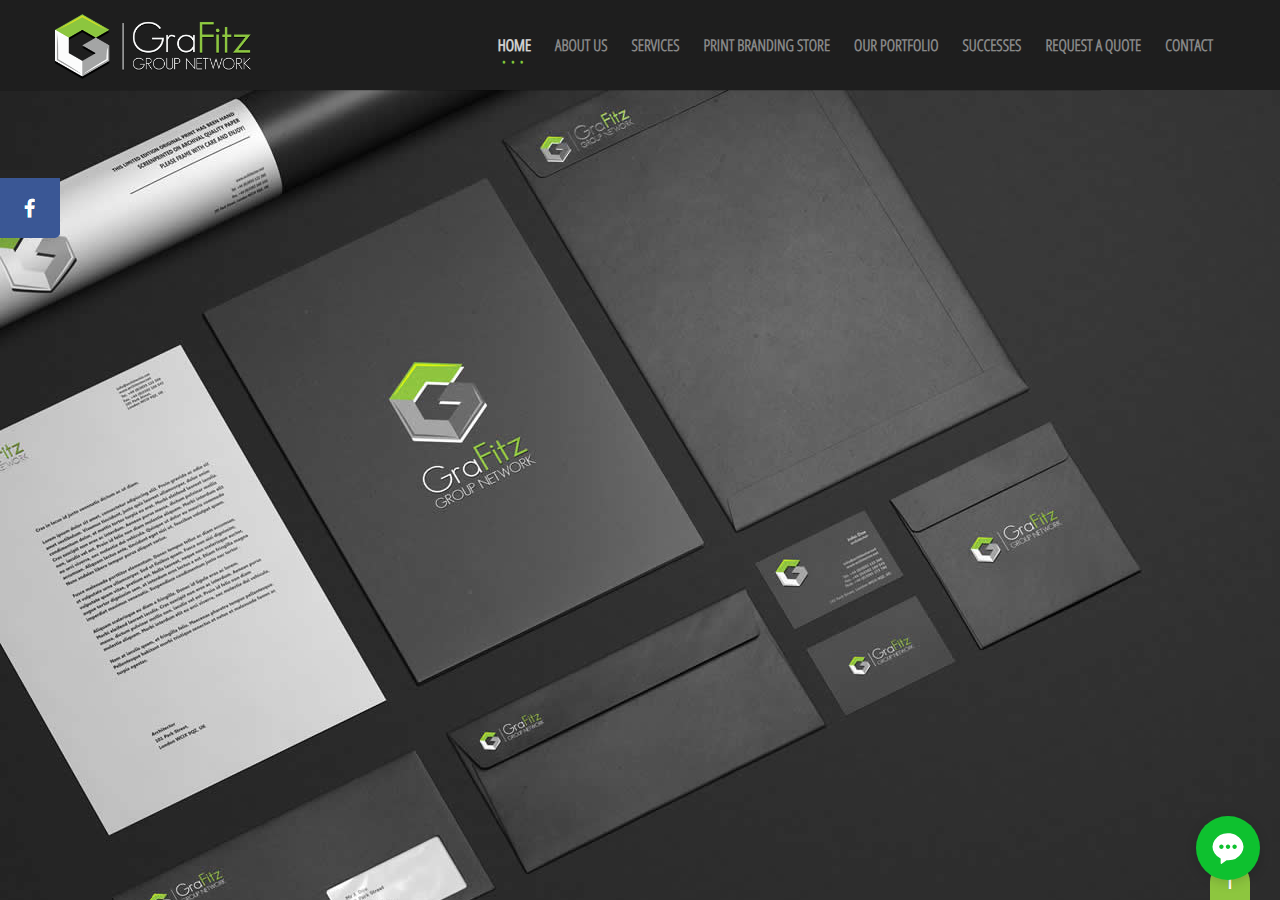 GraFitz Group Network homepage screenshot, a full-service branding, print and SEO agency headquartered in Huntington, West Virginia