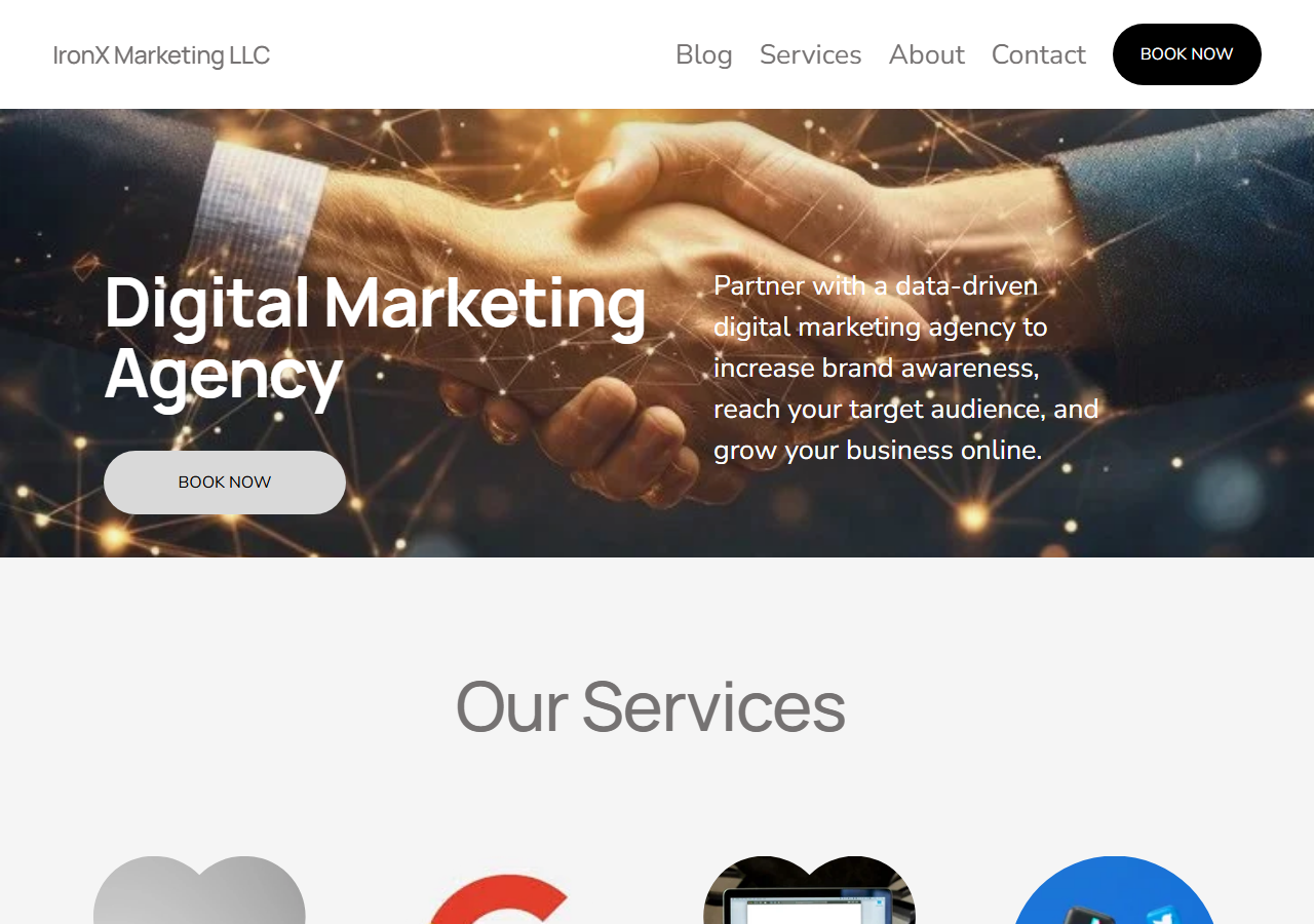 IronX Marketing homepage screenshot, a digital marketing and SEO agency based in Rochester, Minnesota
