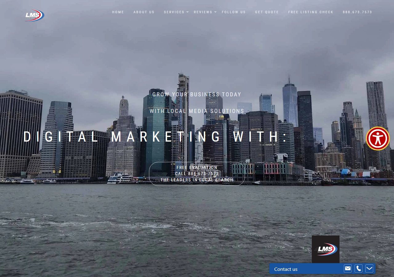 Local Media Solutions homepage screenshot, a local SEO and digital marketing company based in Melville, New York serving Long Island businesses