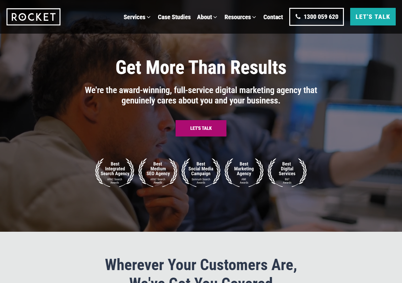 Rocket Agency homepage screenshot, an award-winning full-service digital marketing agency based in Surry Hills, Sydney