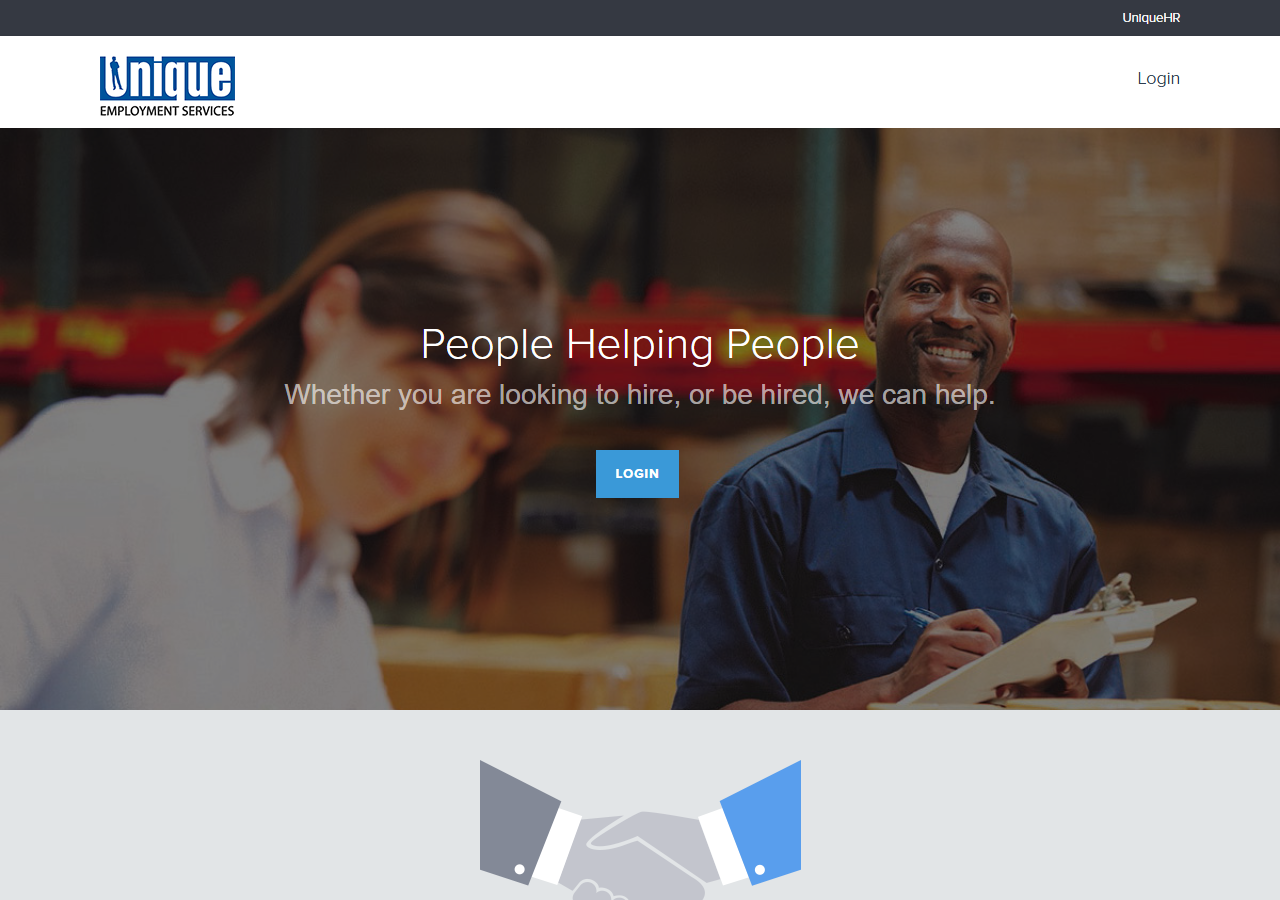 Unique Employment Services homepage screenshot, a locally owned professional and industrial staffing agency in Corpus Christi, Texas