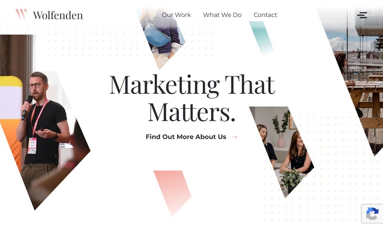 Wolfenden digital marketing agency homepage with the headline Marketing That Matters